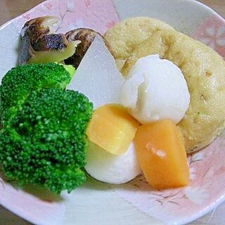 がんもとブロッコリーと椎茸の煮物